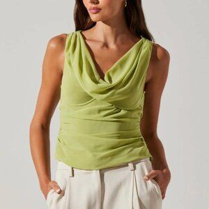 ASTR The Label Lime Green Cowl Neck Underwire Top Small